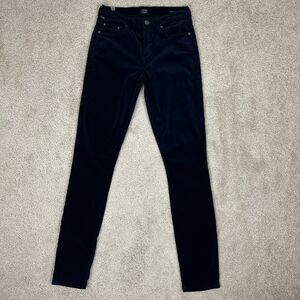Citizens of Humanity Velvet Pants Womens Size 25 Dark Blue Stretch Skinny Ladies